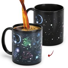 PRICES MAY VARY. SUPERB MATERIAL:Made of high-grade thick ceramics materials.Stylish-shaped and exquisite craftsmanship enable the heat-resistant surface more durable. Not dishwasher safe, Hand wash only to protect the film on the cup. UNIQUE COLOR CHANGING MUG：When it has cold liquids or nothing in it, it looks like a starry mug, while pour a hot liquid into it, the 12 constellation appears magically. The effect of the color-change is extremely fascinating overall. 12 CONSTELLATION MUG：The heat Space Mug Ceramics, Gifts For Men Christmas, Men Christmas Gifts, Starry Mugs, Celestial Mug, Galaxy Mug, Sagittarius Coffee Mug, Birthday Gifts For Men, Space Gift