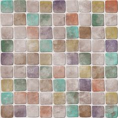 a tile pattern with different colors and shapes