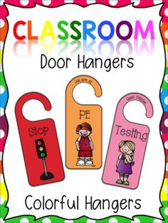 the classroom door hangers are colorful and fun