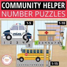 the community helper number puzzles is shown