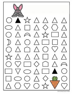 a printable worksheet with shapes and numbers for kids to practice their math skills