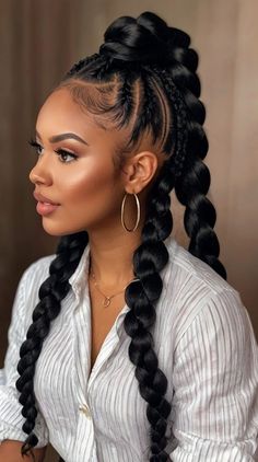 Braided hairstyles for black women Hair Birthday Hairstyles, Easy Birthday Hairstyles, Braid With Weave, Halo Braid With Weave, Long Braided Hairstyles, Halo Braid, Big Box Braids Hairstyles, Birthday Hairstyles, Feed In Braids Hairstyles