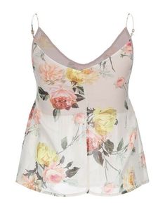 crepe, frills, floral design, deep neckline, sleeveless, no pockets , Color: Light grey , Size: 2 Elegant Floral Print V-neck Top, Elegant V-neck Floral Print Tops, Feminine V-neck Top With Delicate Straps, Feminine Beach Camisole With Floral Print, White Floral Print V-neck Tank Top, V-neck Floral Print Tank Top For Beach, Floral Print Spaghetti Straps Tank Top For Party, White V-neck Tank Top With Floral Print, Chic Chiffon Top With Floral Print