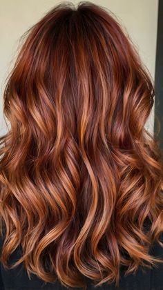 red hair color ideas Red Copper Balayage Hair, Red Copper Balayage, Copper Balayage Hair