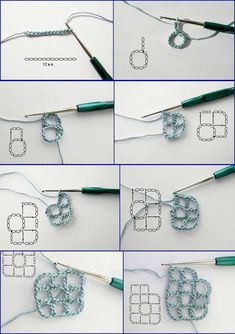 the instructions for crochet are shown in several different ways, including how to make an ornament