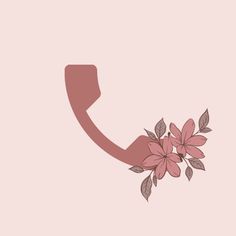 a pink phone with flowers on it