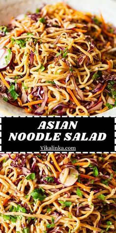 Noodle Recipes Asian, Carrots And Radishes, Spicy Peanut Dressing, Asian Salad Recipe, Asian Noodle Salad, Julienned Carrots, Asian Noodle Recipes, Asian Noodle, Recipes Asian