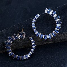 Baguette Diamond Solid 925 Silver Blue Sapphire Hoop Earrings Fashion Jewelry EAMJ-1095Baguette Diamond Curve Earrings.Blue Sapphire Earrings.Diamond Curve Earrings.Fashion Jewelry.Gift For Her.Handcrafted Earrings.30x30 MM Earrings Size. Blue Baguette Diamond Earrings Fine Jewelry, Blue Sterling Silver Jewelry With Baguette Diamonds, Blue Cubic Zirconia Hoop Earrings, Sapphire Round Jewelry With Baguette Diamonds, Blue Cubic Zirconia Hoop Jewelry, Blue Cubic Zirconia Hoop Earrings For Anniversary, Sapphire Hoop Earrings, Blue Sapphire Earrings, Oxidized Earrings