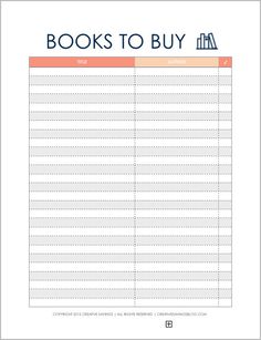 books to buy sign up sheet