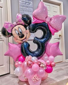 the balloon is shaped like minnie mouse