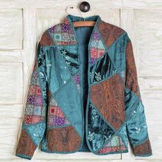 Embroidered Silk Blend Patchwork Jacket - Patchwork | NOVICA Patchwork Jackets For Women, Upcycled Jackets, Jackets For Women, For Women, The World, On Instagram, Blue, Instagram, Art