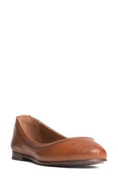 Tonal stitching and a burnished leather upper bring distinctive style to a timeless ballet flat that will complement your poised ensemble. Leather upper, lining and sole Imported Womens Ballet Flats, Ballet Flat, Flat Shoes Women, Cognac, Ballet Flats, Leather Upper, Stitching, Ballet, Nordstrom