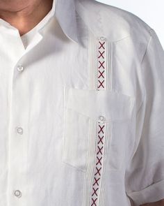 Man Dress Design, Mens Shirt Pattern, Men Embroidery, Men Linen Shirt, Guayabera Shirt, Trendy Shirt Designs, Men Fashion Casual Shirts, Linen Shirts, Cargo Shirts