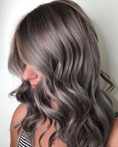 Dark Ash Gray Hair, Dark Gray Hair Color, Pastel Haircolor, Dark Gray Hair, Aveda Hair Color, Aveda Hair, Aveda Color, Ash Hair Color, Quick Hair