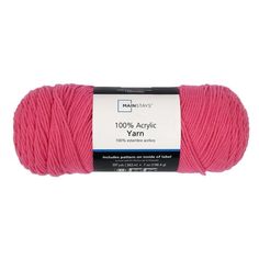 yarn ball in pink on white background