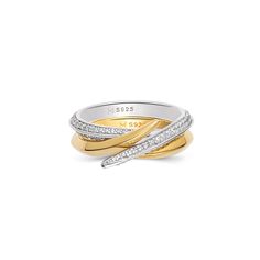 This 18K vermeil pointed curve ring is formed by a continuous curve with a pointed end extended over the top of the ring. The ring features a gently edged profile, stylistically complementing the tapered tip. The slick and fluid silhouette creates a playfully chic vibe. The design raises the wow factor when the rings are stacked, with the prongs interlocked together or in parallel side by side. Mix and match, stack and assemble; the styling possibilities are endless.  The ring comes in a version with polished metal only and another version with clear, blue, or green, pave set cubic zirconia (CZ) stones encrusted along the contour. To ensure the long-lasting life of the jewelry, please remove it before swimming, bathing or showering. Avoid direct contact with beauty products such as perfume