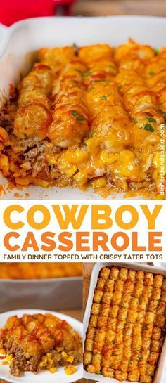 the cowboy casserole is ready to be eaten