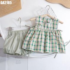 Baby Dress Design, Baby Dress Patterns, Baby Frocks Designs, Toddler Dress, Plaid Pattern, Kids' Dresses