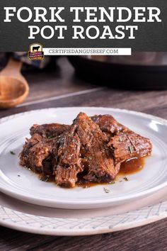 instant pot roast on a white plate