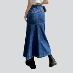 Be bold and daring in the 2023 Autumn Collection's Street Flair Trumpet Long Women's Denim Skirt! This high-waisted piece is the perfect mix of style. comfort and sophistication and promises to make you stand out in every crowd.Why You'll Fall In LoveFrom its dark wash fabric to its zipper and button closure. this skirt exudes timeless elegance. Its trumpet silhouette creates an effortless. graceful look. while its high waist guarantees a comfortable. flattering fit. Every detail promises to tra Denim Skirts Online, Cool Denim, Womens Denim Skirts, Denim Skirt Women, Autumn Collection, Denim Color, Style Clothes, 2023 Autumn, Colored Denim