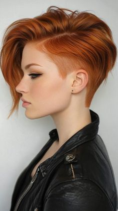 #BEAUTY ,#REALATIONSHIPS #Fashion #Outfits #Winter Outfits #Animals Ginger Undercut, Hair Color Ideas Copper, Edgy Hair Color Ideas, Copper Fringe, Crop Haircut, Creative Hair Color, Copper Hair Color, Undercut Pixie