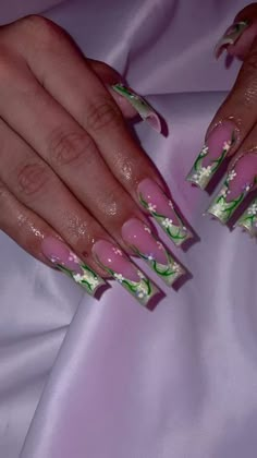 Nail Inspo Fairy, Fairy Like Nails, Cute Fairy Nails, Enchanted Forest Theme Nails, Enchanted Nails Design, Fairy Inspo Nails, Tinkerbell Nail Art, Winx Club Inspired Nails, Enchanted Garden Nails