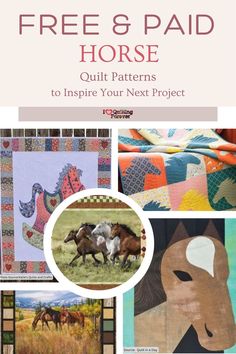 Horse Quilt Patterns Galore: A Roundup of Free & Paid Gems Animal Quilts, Horse Pattern, Quilt Block Pattern