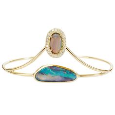 Galaxy Australian opal diamond cuff | australian black opal jewelry Our Galaxy, Opal White, Bracelet Cuff, Australian Opal, Opal Crystal, Boulder Opal