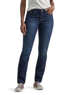 PRICES MAY VARY. 78% cotton, 20% polyester, 2% spandex imported zipper closure machine wash regular fit. with a regular fit and a mid rise, these straight leg jeans sit comfortably on the hips and have a skimming fit through the seat and thigh. designed for everyday comfort, these jeans have a straight-leg cut, great for pairing with your favorite pair of sneakers or flats. wardrobe classic. a great pair of straight leg jeans is a staple for any woman's wardrobe. with a flattering silhouette for Straight Fit Cotton Bottoms With Straight Silhouette, Straight Fit Jeans With Five Pockets And 5-inch Inseam, Straight Cotton Jeans With Zip Fly, Casual Straight Silhouette Cotton Jeans, Relaxed Fit Straight Jeans With Zip Fly, Capsule Wardrobe For Travel, Capsule Wardrobe Essentials, Wardrobe Classic, Striped Jacket