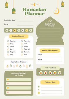 the ramaan planner is shown in green and yellow
