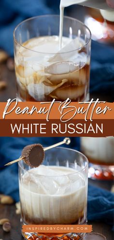 Say hello to your new favorite cocktail! This Peanut Butter White Russian is a creamy, nutty, and delicious twist on a classic that you’ll want to make again and again. Peanut Butter Cookie Dough White Russian, Alc Drinks, Spiked Drinks, Popular Alcoholic Drinks, Whiskey Drinks Recipes, White Russian Recipes, Liquid Meals, Unique Cocktail Recipes, White Russian Cocktail