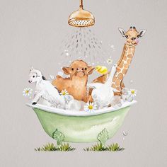 Bubble Bath Buddies I Poster Print - Enya Todd-VARPDXET0077 Image 1 Bathroom Prints, Bubble Bath, Stock Paper, Fine Arts Posters, Paper Stock, Art Poster, Fine Art Print, Posters Art Prints, Poster Print