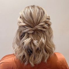 Image 1 of 1 Shoulder Length Hair Hairstyles Ideas, Formal Hair Shoulder Length, Bridesmaid Hair Mid Length, Wedding Hair For Shoulder Length Hair, Cocktail Party Hairstyles Medium, Shoulder Length Hair Updo, Party Hairstyles Medium, Cute Updos For Medium Hair, Shoulder Length Hair Blonde