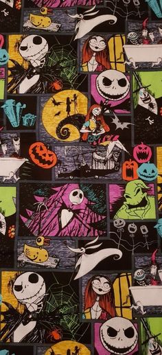 an image of halloween themed fabric