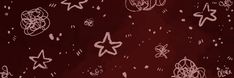 an image of stars and circles on a red background with white writing in the middle