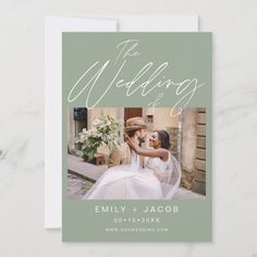 Sage Green The Wedding of Two Photo Minimalist Invitation