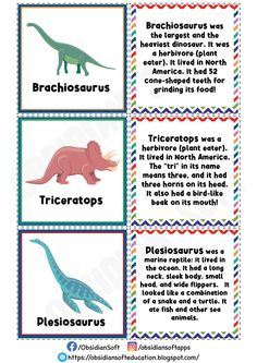 dinosaurs and tricosaurs worksheet for kids to learn how to read them