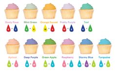 an image of cupcakes with different colors