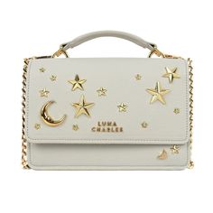 Nova Star Studded Handbag - Grey & Gold | LUNA CHARLES | Wolf & Badger Stars And Moons, Studded Handbag, Stars In The Sky, Gifts For New Mums, Pearl Jewellery Earrings, Star Studs, Fine Jewelry Gift, Women Accessories Bags, Grey And Gold