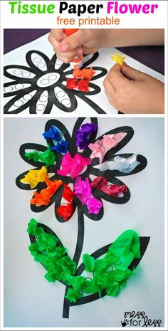 this is an easy paper flower craft for kids to make