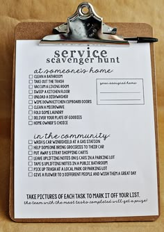 a clipboard with a checklist on it next to a pen and paper that says, 100 + ideas about church activities on pinterest church crafts