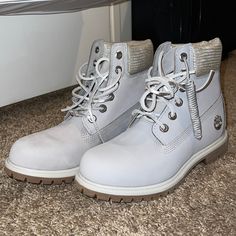 Wish I Could Style These But Just Don’t Fit My Vibe And Never Got Worn Casual Silver Winter Boots, Timberlands, Timberlands Shoes, Timberlands Women, Timberland Shoes, Just Don, My Vibe, Lace Up Boots, Shoe Laces