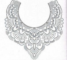 an intricately designed necklace is shown in black and white, as well as the outline for