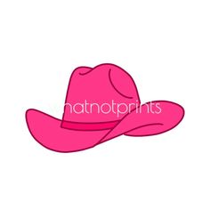 a pink cowboy hat with the word natnoprints on it's side