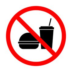 a no food and drink sign on a white background