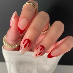 Blood Nails, Witchy Nails, Halloween Acrylic Nails, Pretty Gel Nails, White Nail, Halloween Nail, Fire Nails