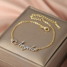 Bracelets Online Gold Name Bracelet, Nameplate Bracelet, 18k Gold Bracelet, Personalized Bracelet, Bracelet Dainty, Dainty Bracelet, Dainty Chain, Minimalist Gifts, Dainty Bracelets