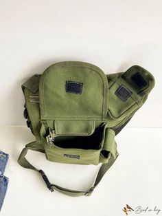 BirdinBag - Versatile Green Leg Bag - Stylish, Functional, and Adjustable - Made from Durable Polyester Leg Bag, Waist Bags, Word Wrap, Bag Pattern, Army Green, Buckle, Zipper, Green