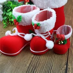 Description: This red Christmas candy boots is cute and adorable, hanging it on tree to decorate your party is unique and eye-catching. Designed with a strong rope net inside the candy boots, which is safe and anti-lose for you to storage gifts. This Christmas gift bag is made with plastic and plush material, it is soft and tear resistant. There are S, M, L and XL four sizes for you to chose from. It can be used to hold chocolates, biscuits, scones, plush toys and other small gifts for boys and Holiday Christmas Party, Candy Red, Holiday Recipes Christmas, Holiday Savings, Indoor Christmas Decorations, Red Boots, Santa Gifts, Red Candy, Christmas Plush