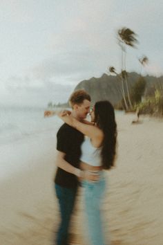 Intimate Maternity Photos | Cute Baby Announcements | Oahu Photographer Valory Evalyn | Oahu Couples Photographer | Hawaii Photographer Couples | Baby Announcement |  Pregnancy Photoshoot Poses | Blurry Photos | Pregnancy Photo Poses | M + M wanted a beautiful Oahu beach maternity photoshoot! This fun couples shoot captured their baby announcement ideas perfectly!